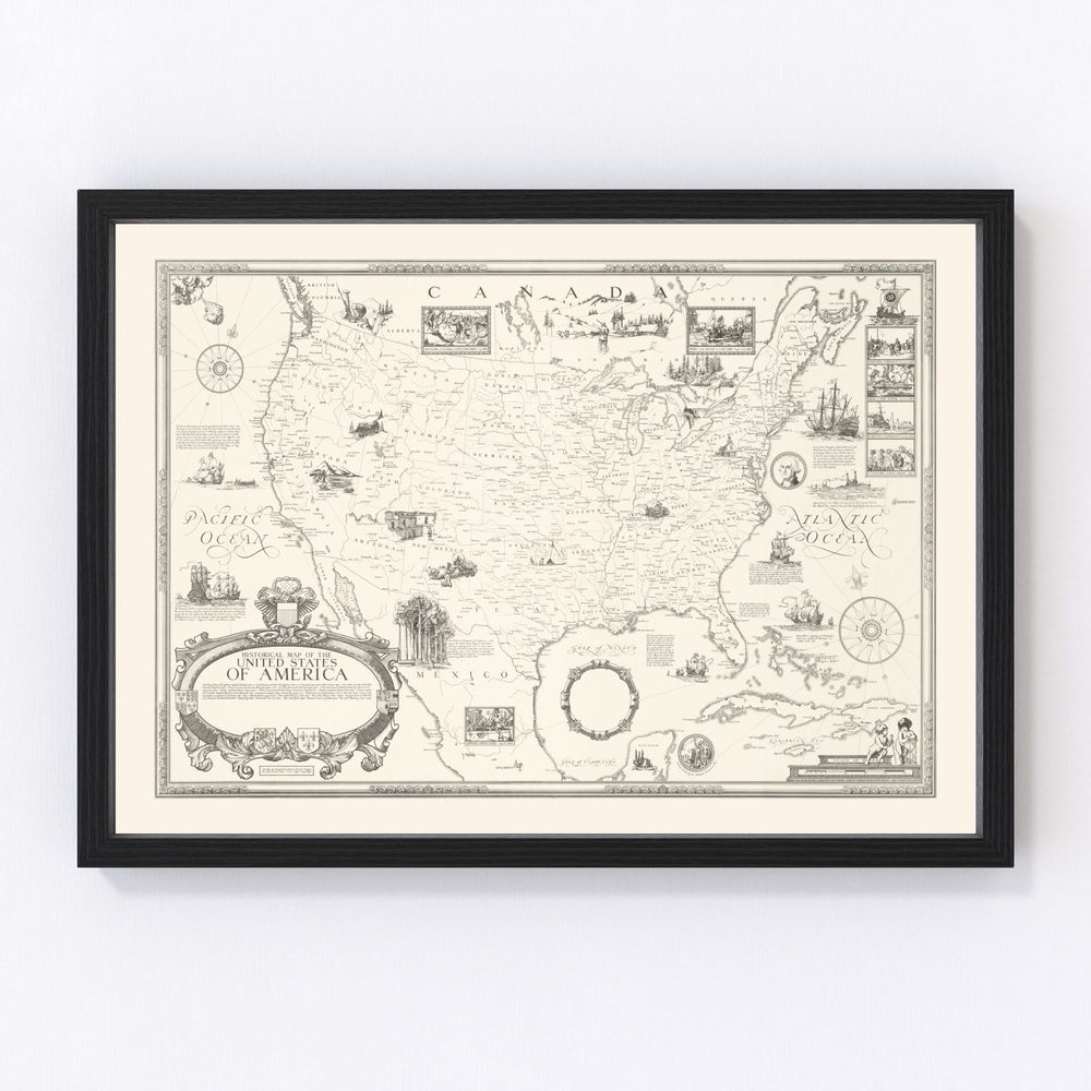 United States Vintage Map 1926