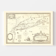 Vintage Map of Long Island, New York 1925