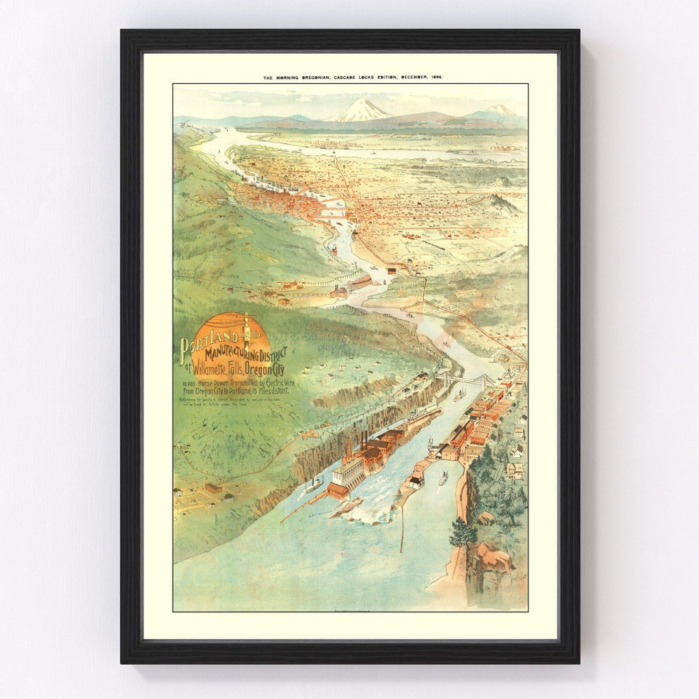 Portland Vintage Map 1896
