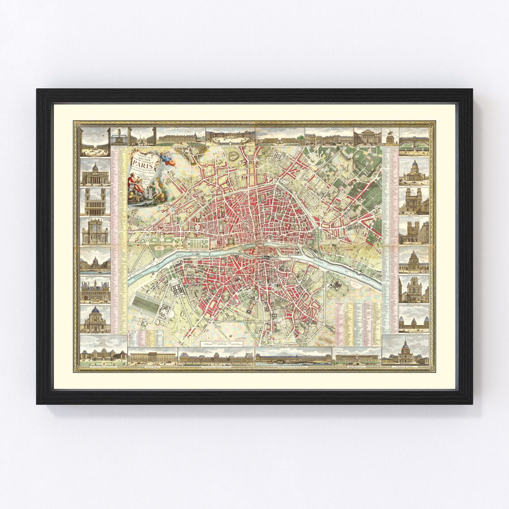 Paris Vintage Map 1784