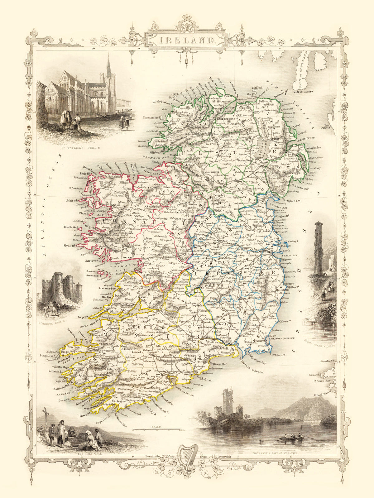 Preview of Vintage Map of Ireland 1851