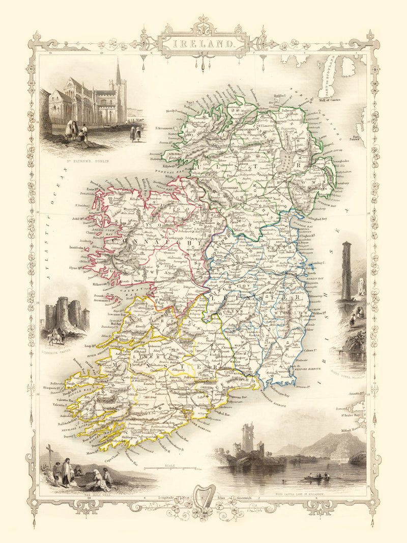 Size comparison using Vintage Map of Ireland 1851