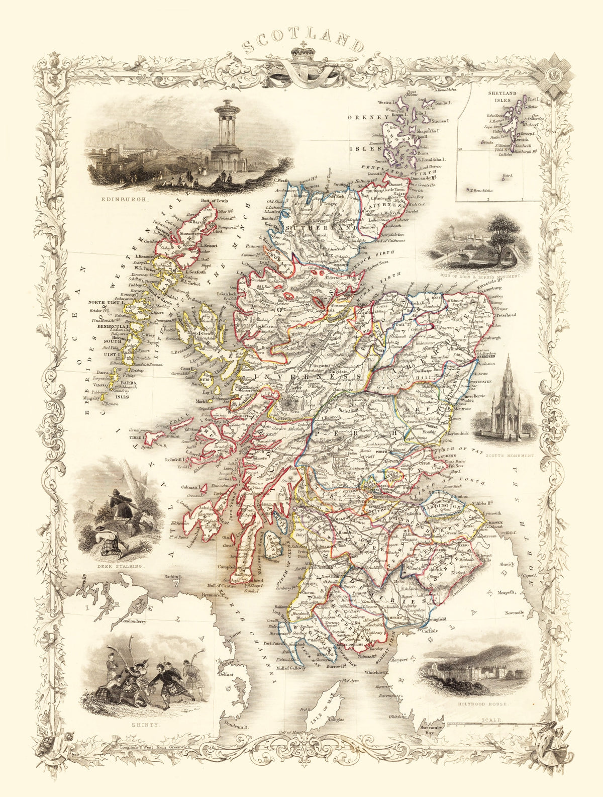 Preview of Vintage Map of Scotland 1851