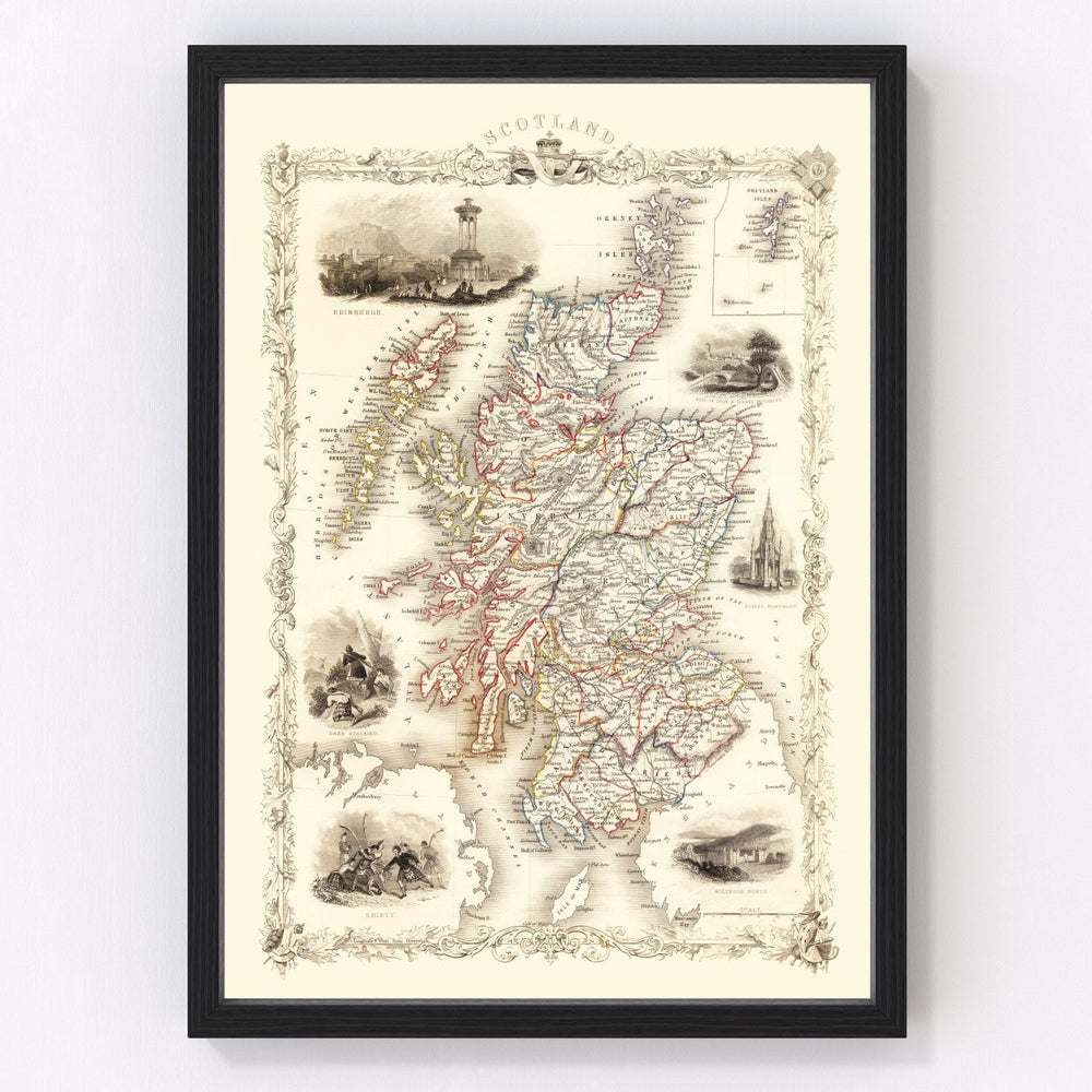 Scotland Vintage Map 1851