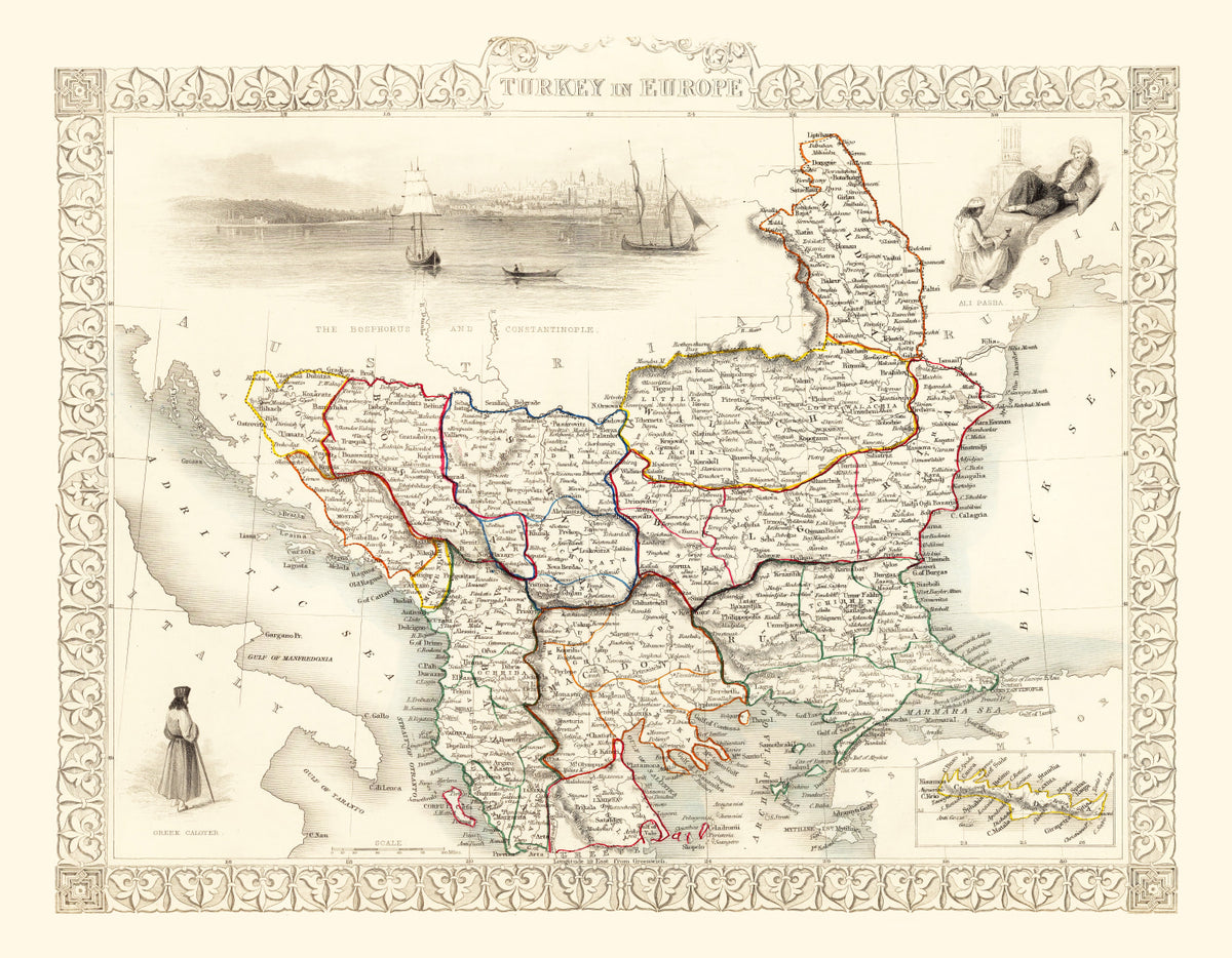Preview of Vintage Map of Turkey in Europe 1851