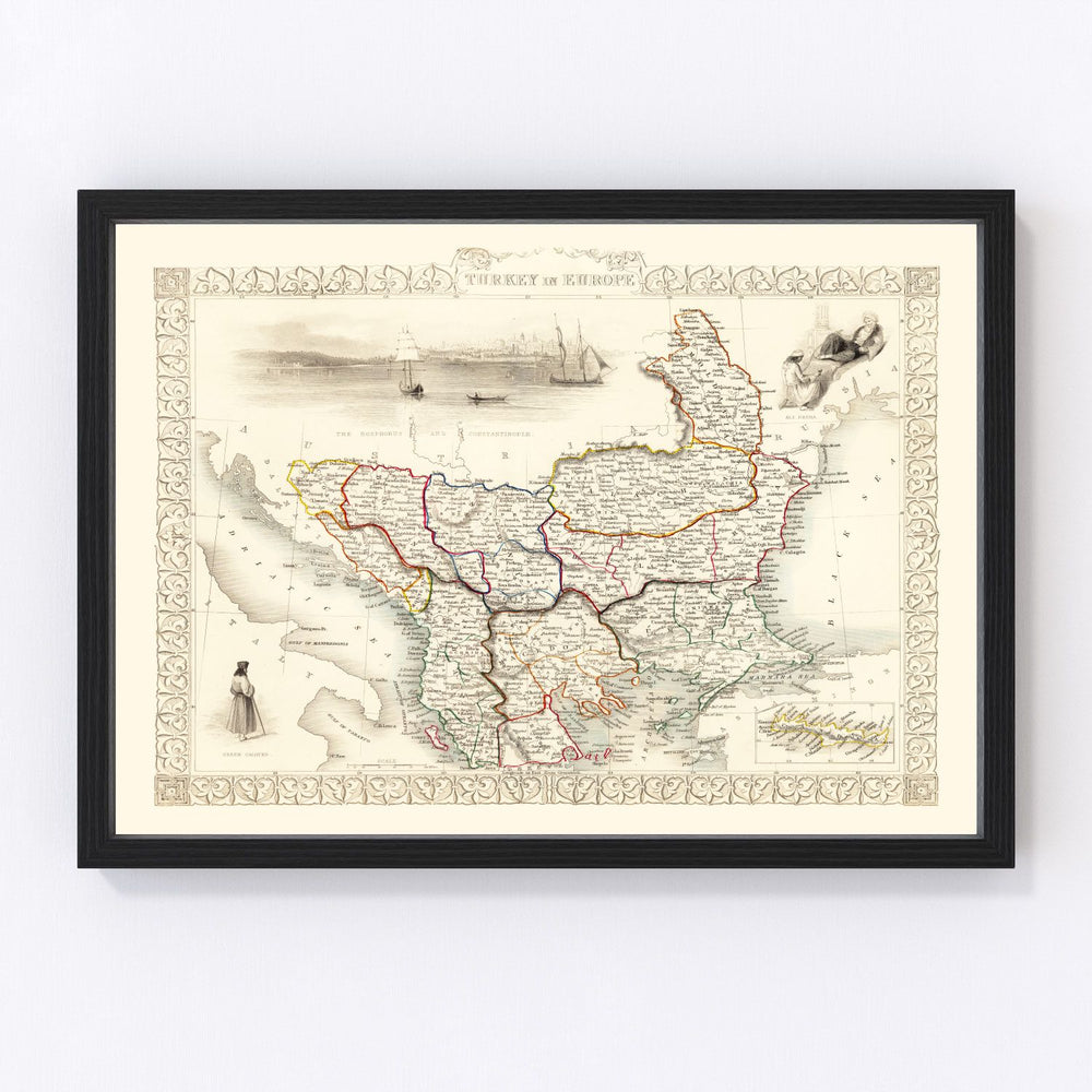 Turkey Vintage Map 1851