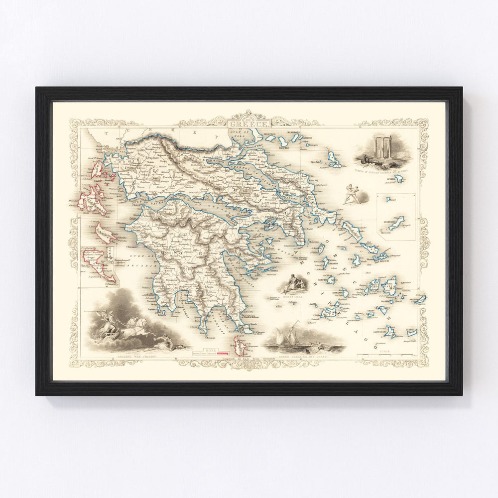 Greece Vintage Map 1851