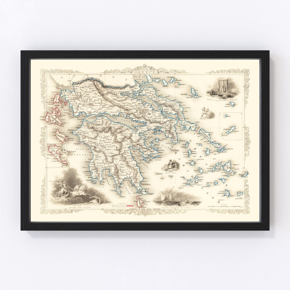 Greece Vintage Map 1851