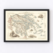 Greece Vintage Map 1851