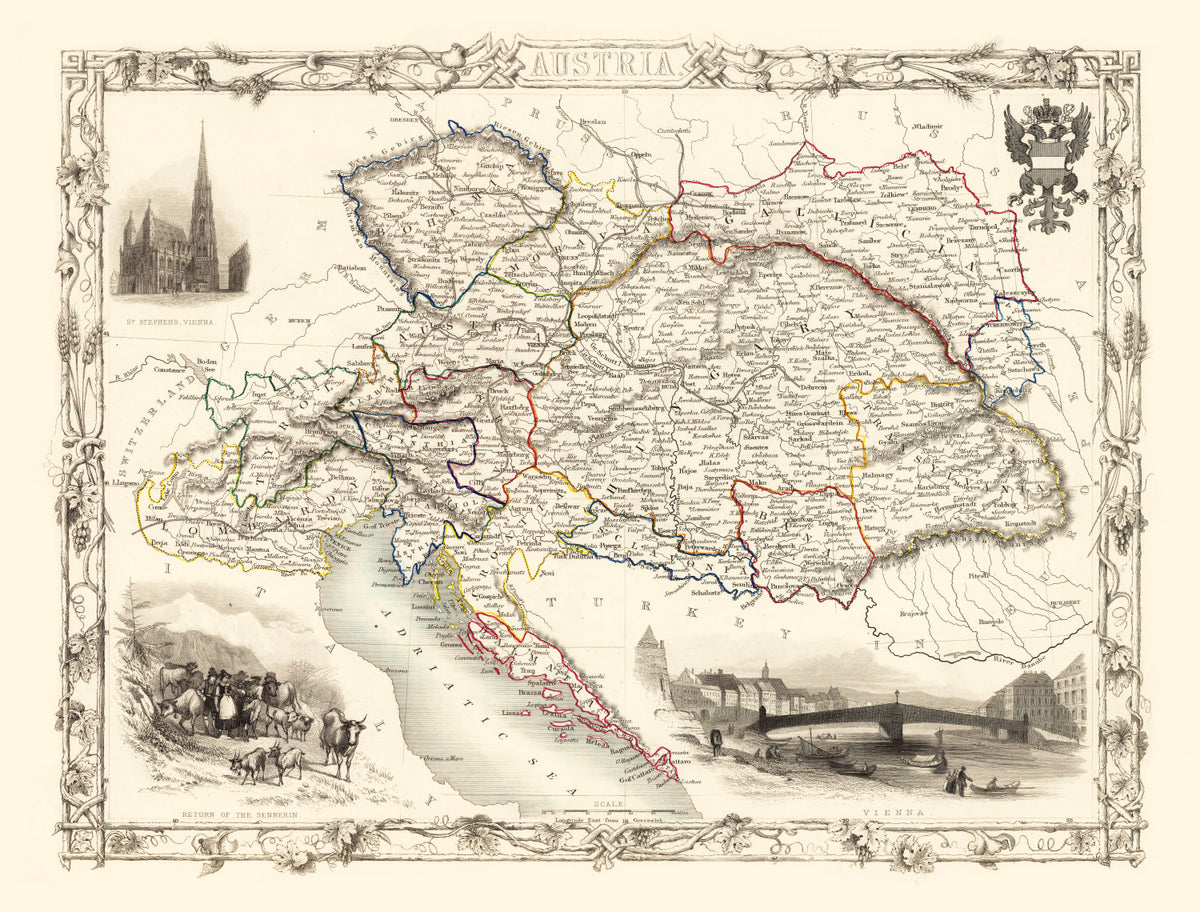 Preview of Vintage Map of Austria 1851