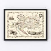 Austria Vintage Map 1851