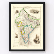 India Vintage Map 1851