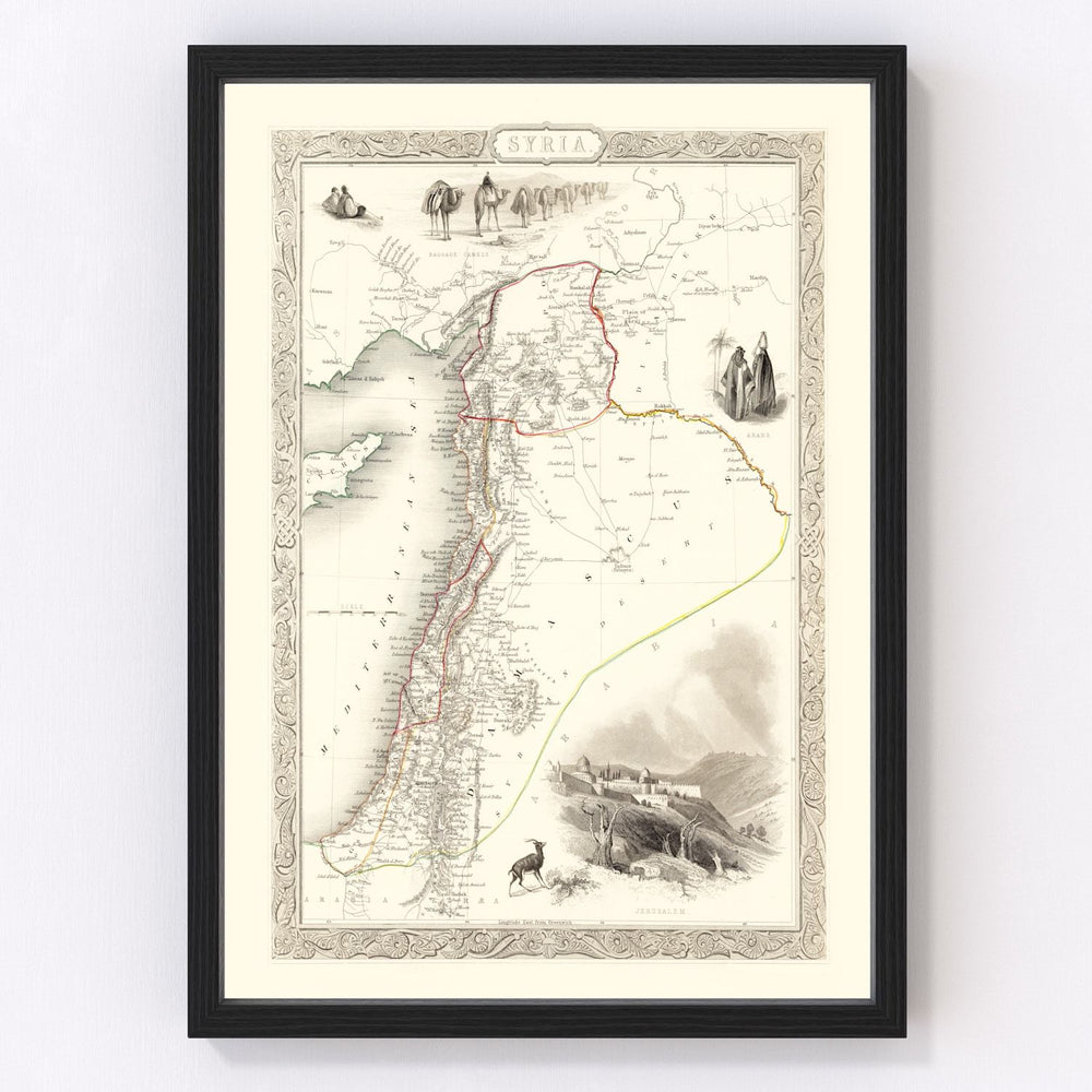 Syria Vintage Map 1851