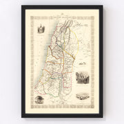 Palestine Vintage Map 1851