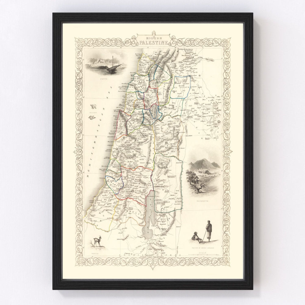 Palestine Vintage Map 1851