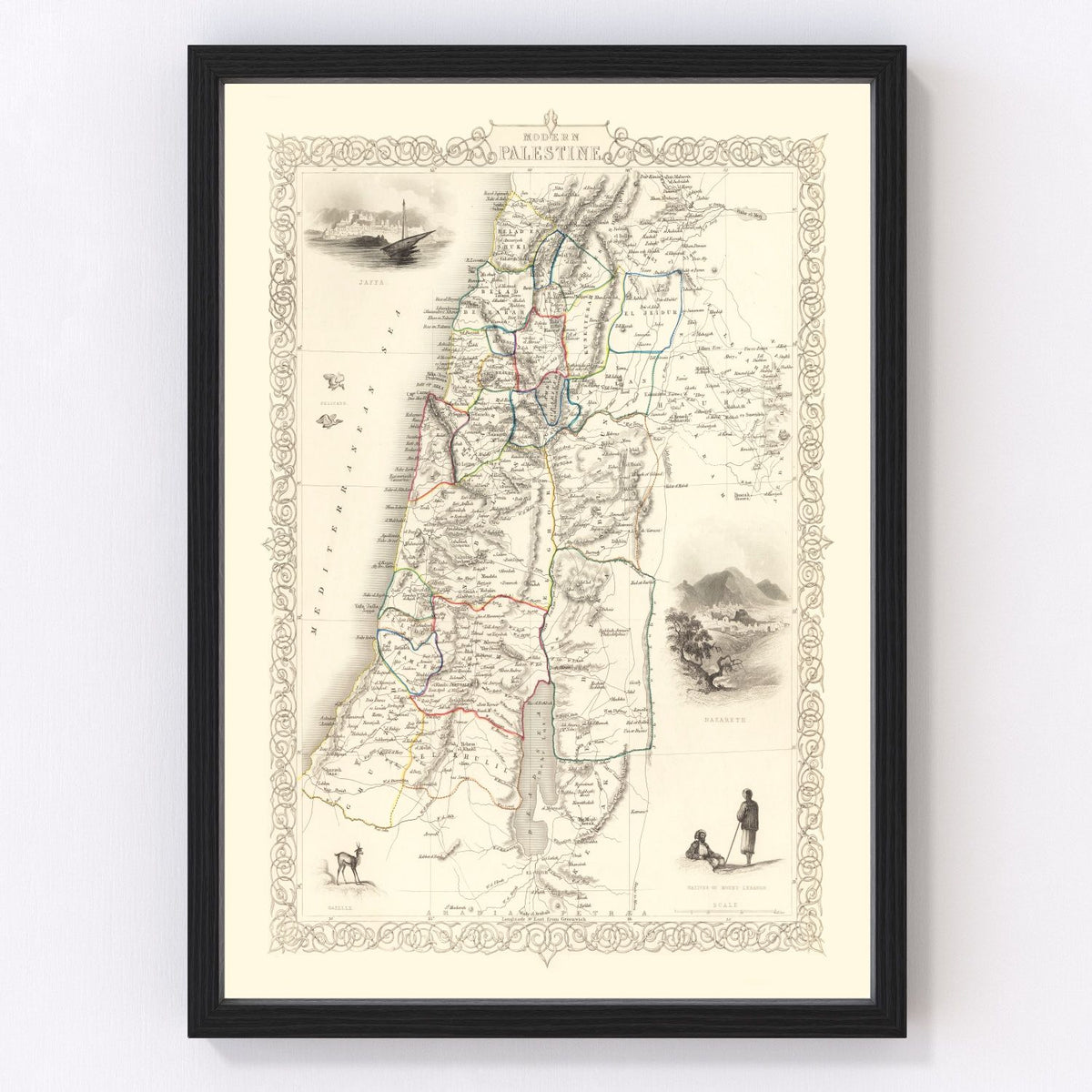 Palestine Vintage Map 1851