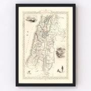 Palestine Vintage Map 1851