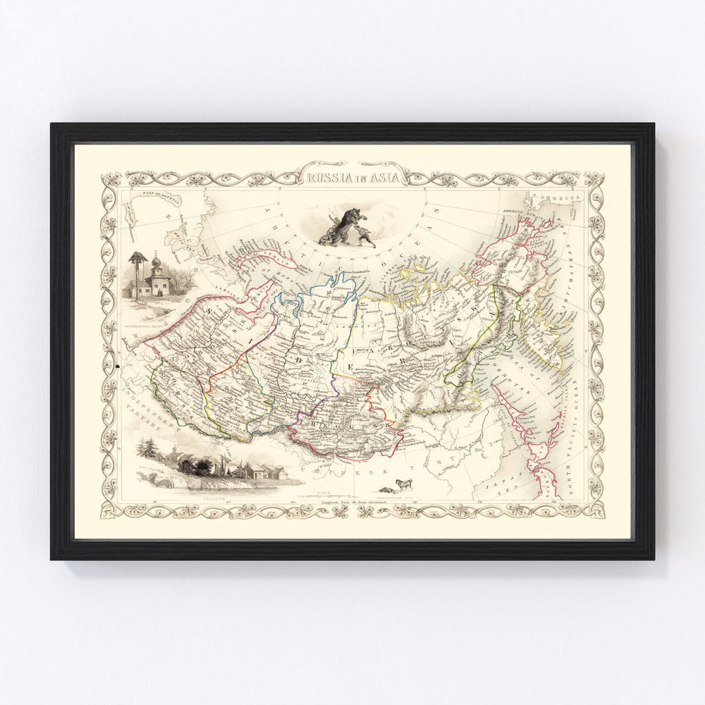 Russia Vintage Map 1851