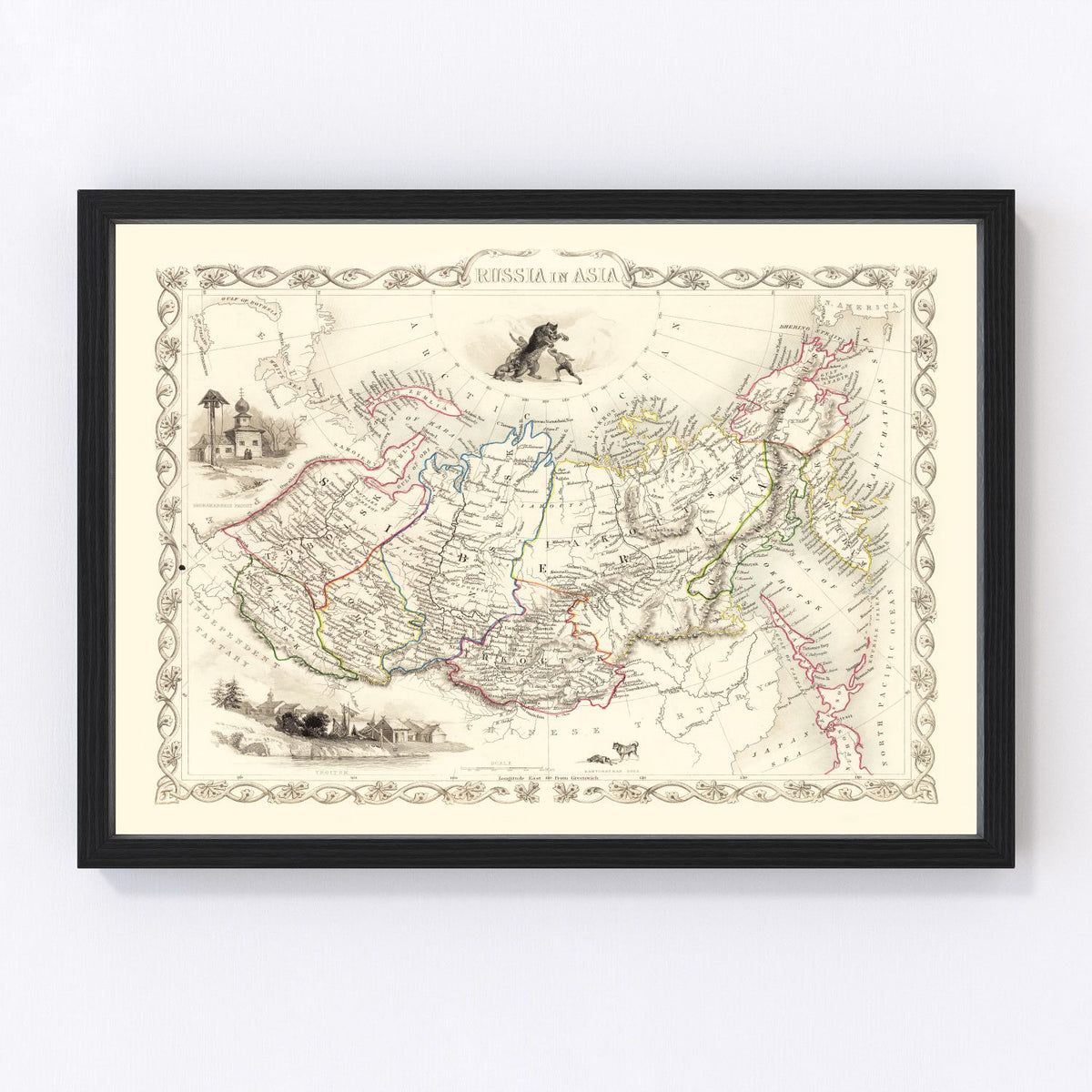 Russia Vintage Map 1851