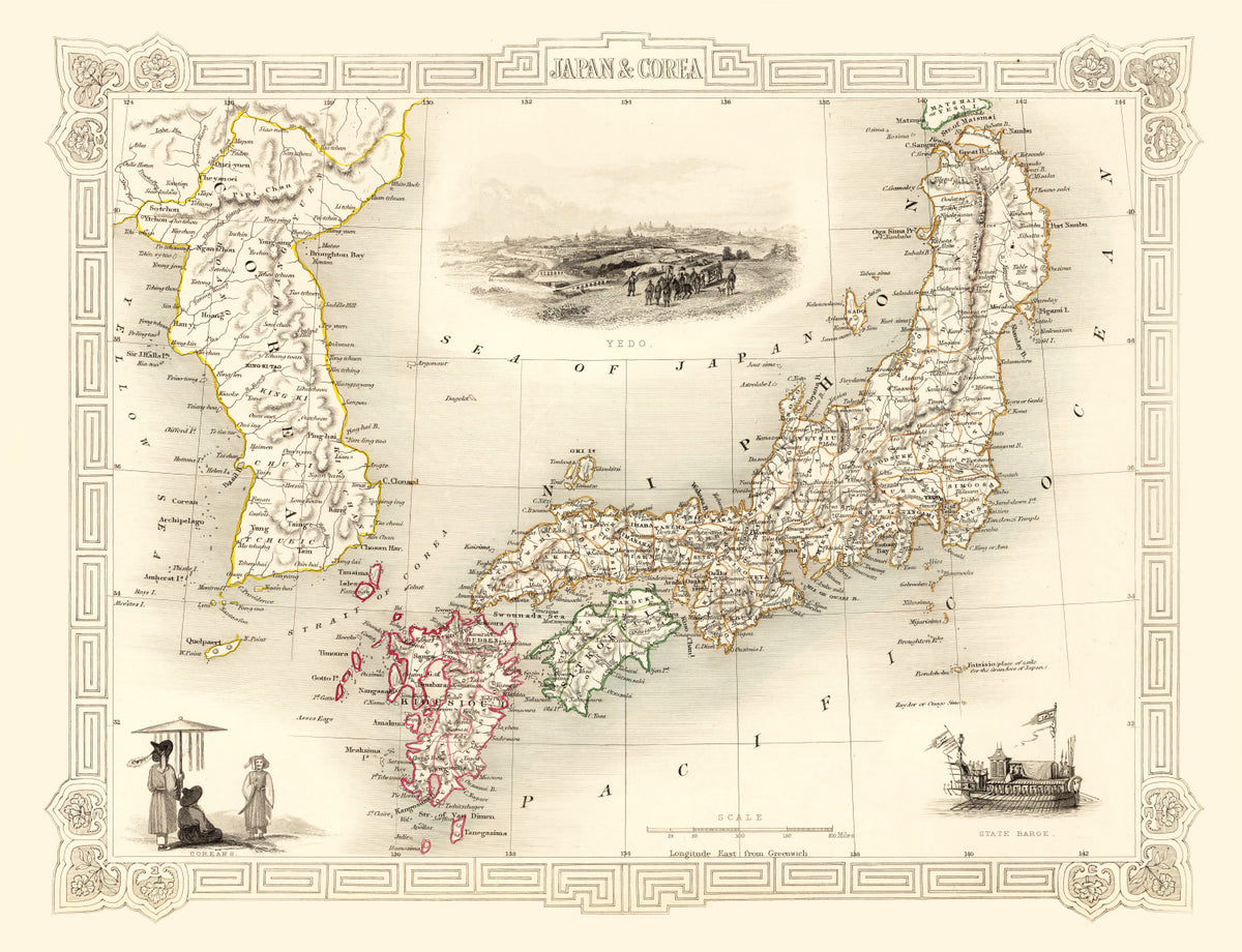 Preview of Vintage Map of Japan & Korea 1851