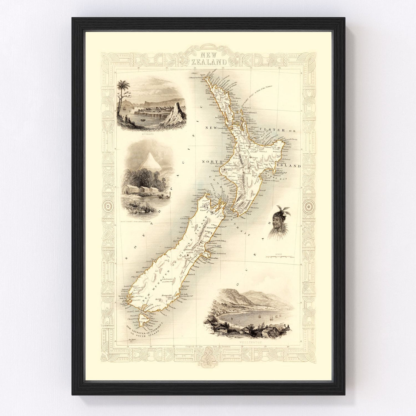 New Zealand Vintage Map 1851
