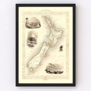 New Zealand Vintage Map 1851