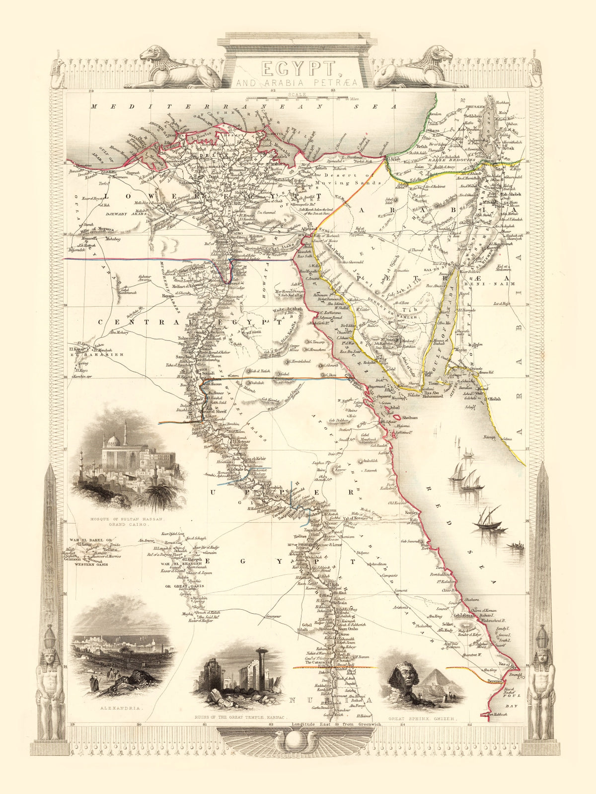 Preview of Vintage Map of Egypt & Saudi Arabia 1851