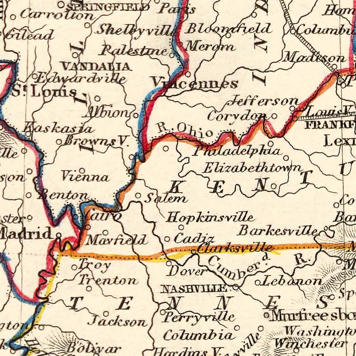 Restored historic details from the 1851 country map of County