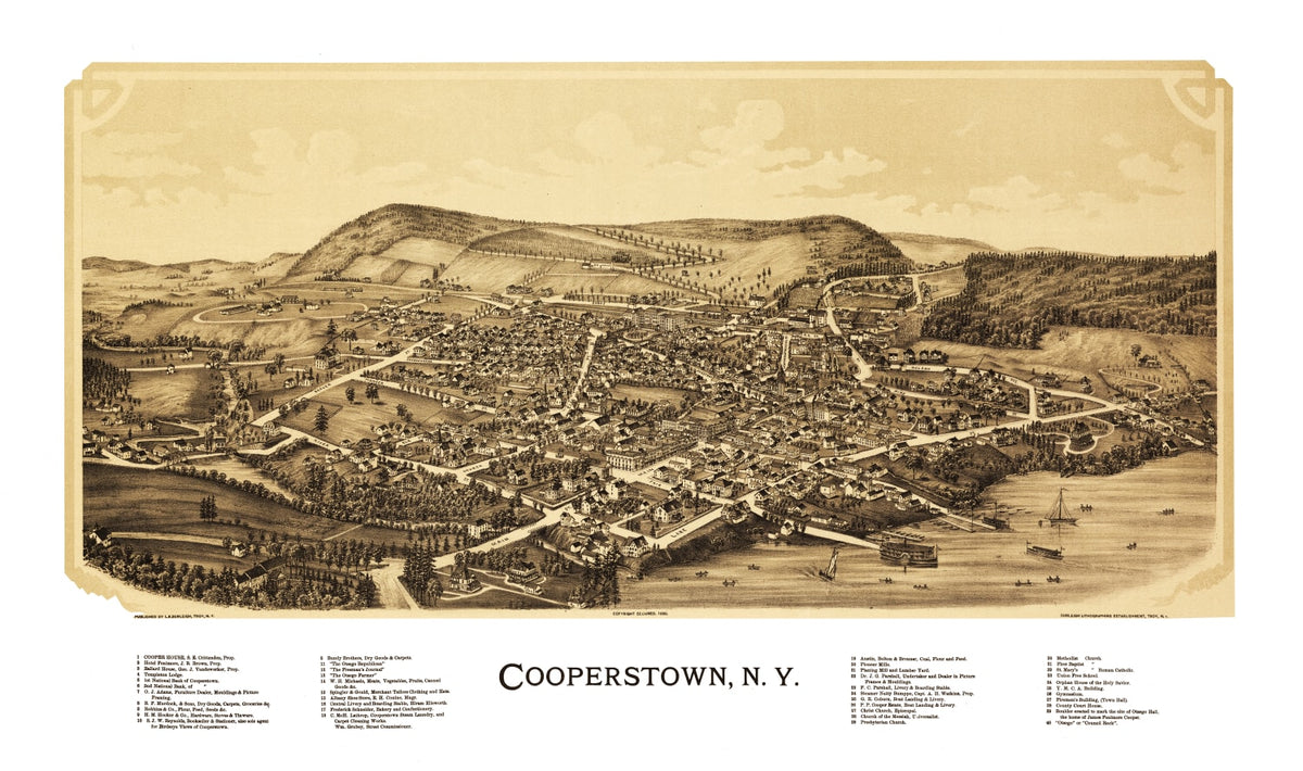 Preview of Vintage Map of Cooperstown, New York 1890