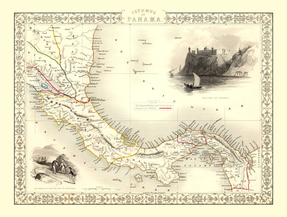 Vintage Map of Panama 1851 print style example
