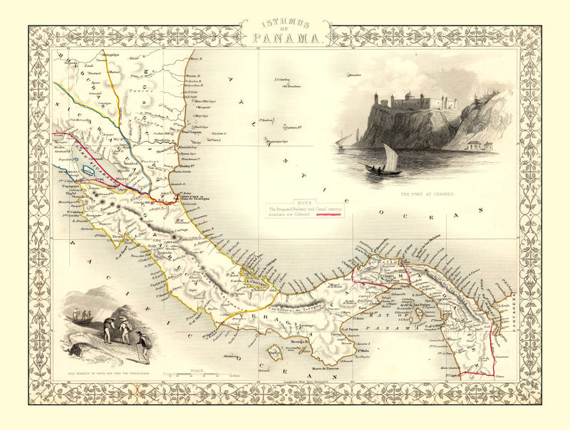 Size comparison using Vintage Map of Panama 1851