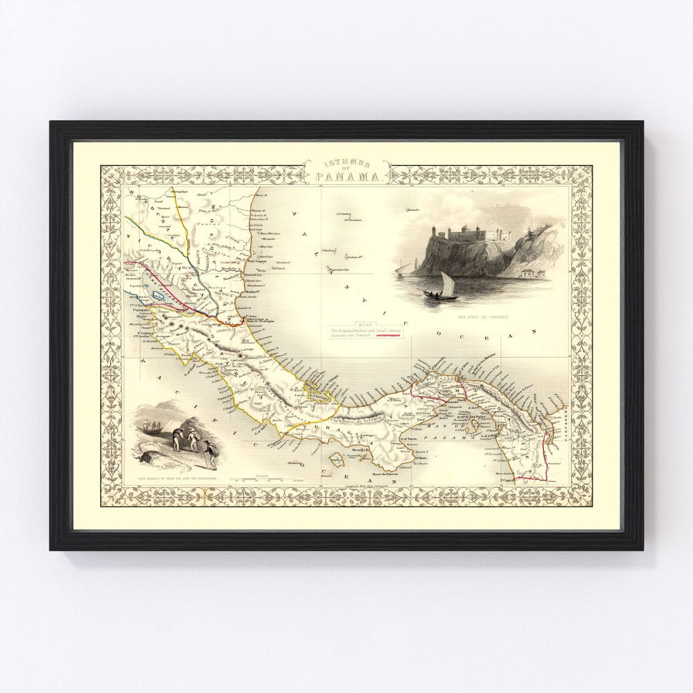 Panama Vintage Map 1851