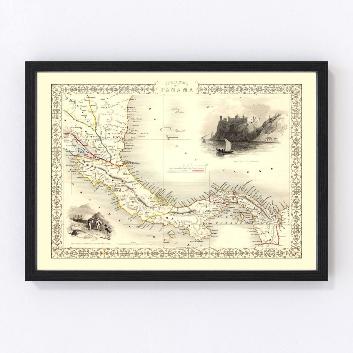 Panama Vintage Map 1851