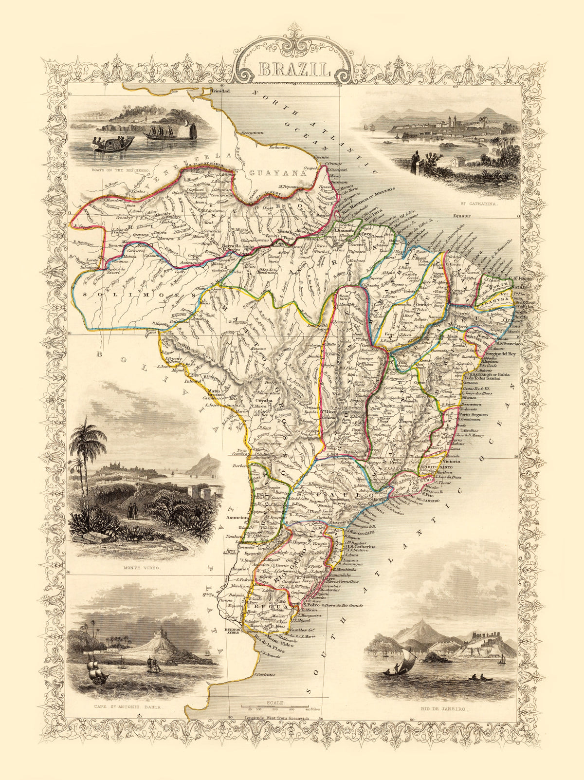 Preview of Vintage Map of Brazil 1851