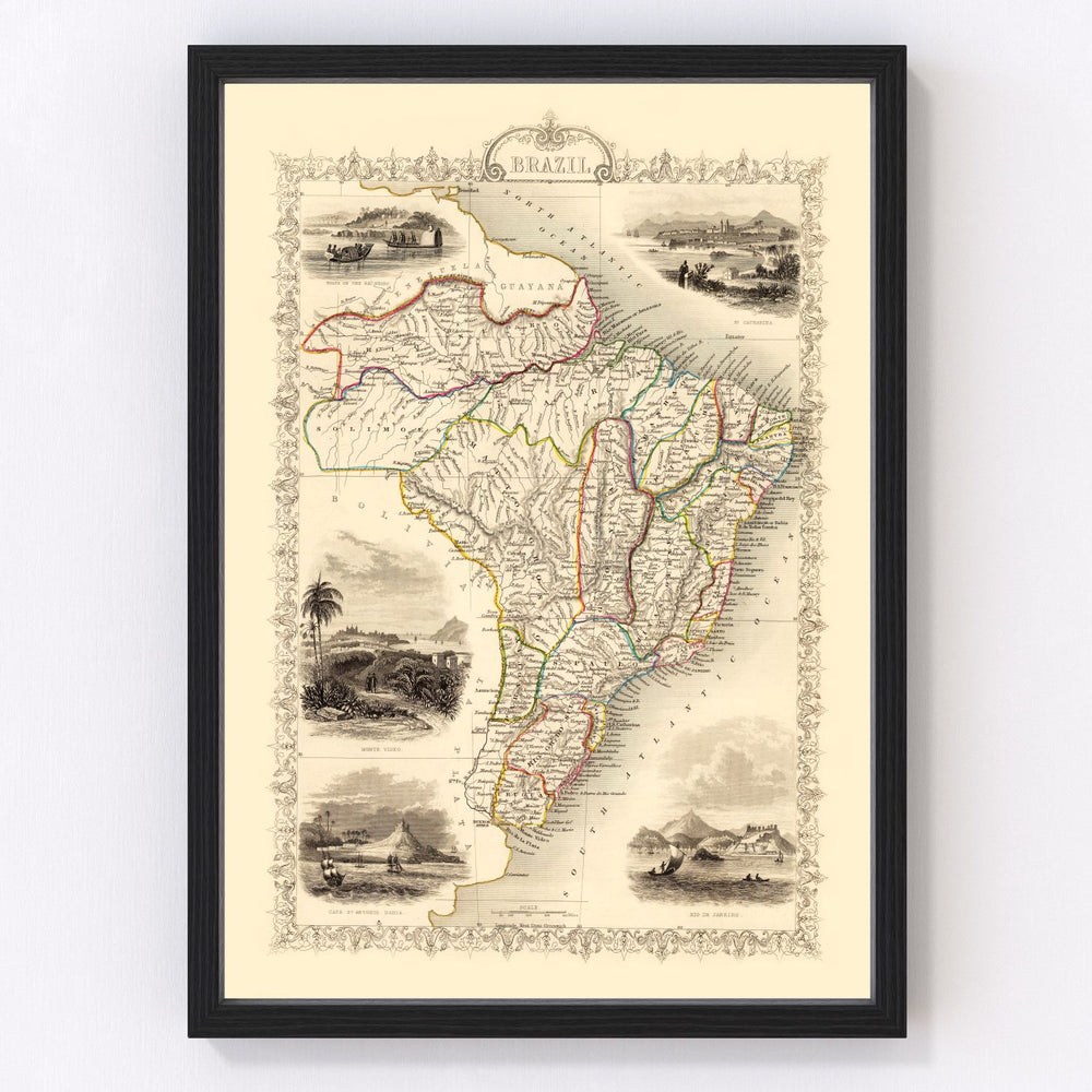 Brazil Vintage Map 1851