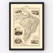 Brazil Vintage Map 1851