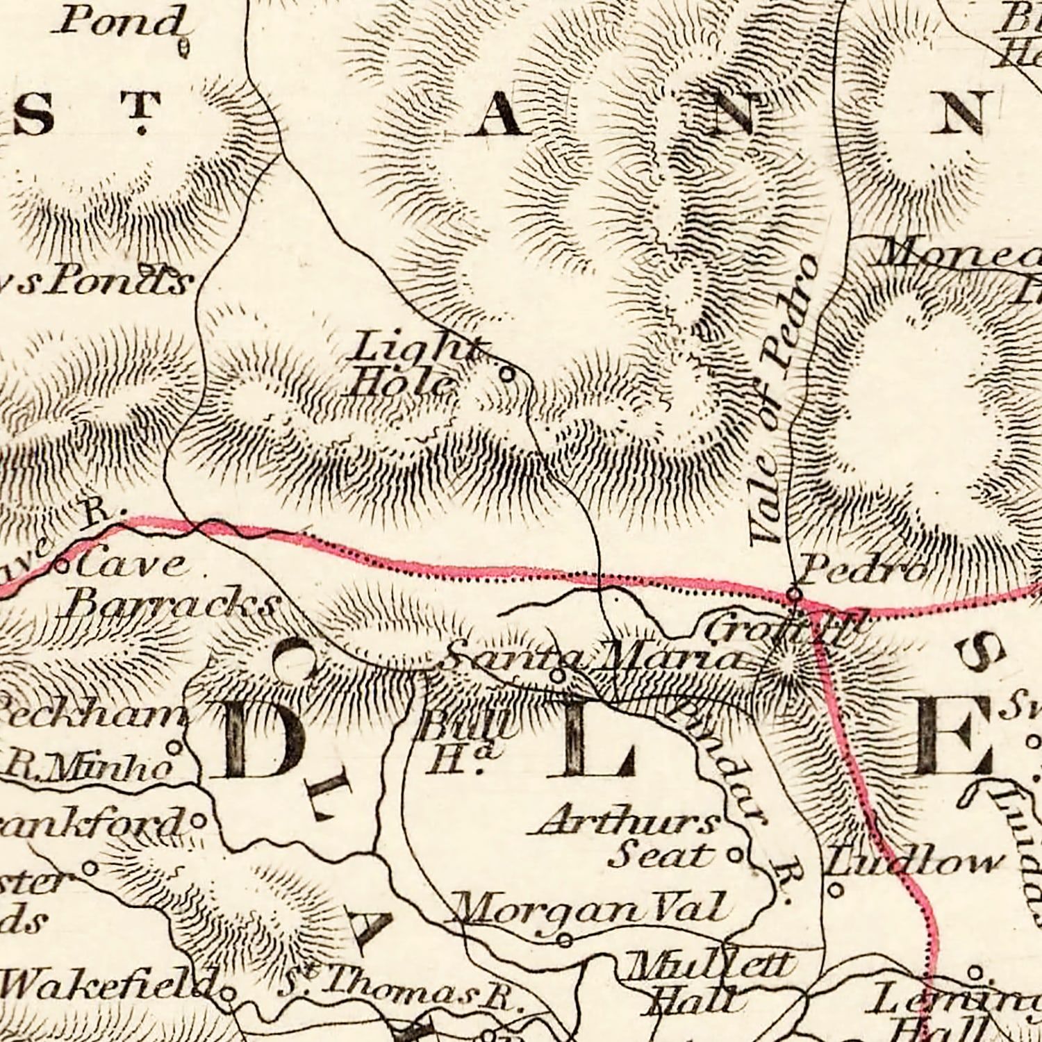 Restored historic details from the 1851 country map of County