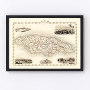 Jamaica Vintage Map 1851
