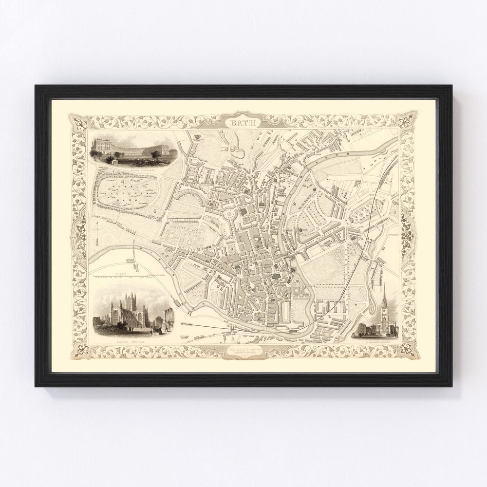 Bath Vintage Map 1851