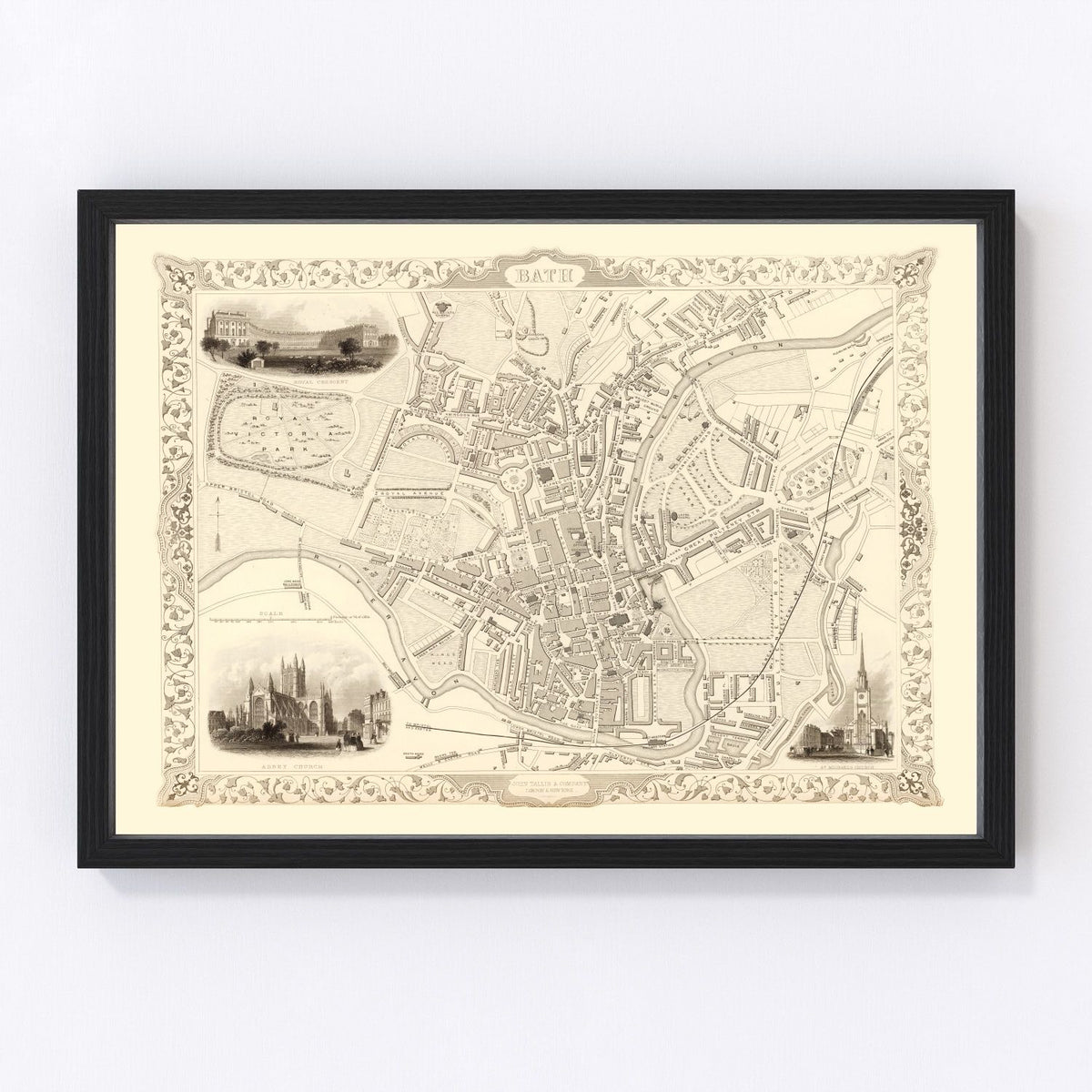 Bath Vintage Map 1851