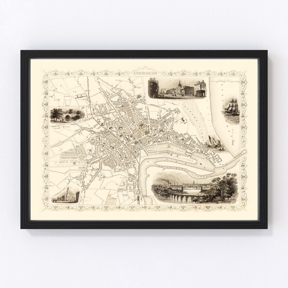 Aberdeen Vintage Map 1851