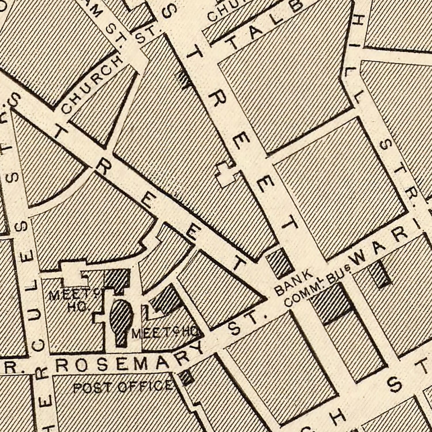 Restored historic details from the 1851 city map of Belfast