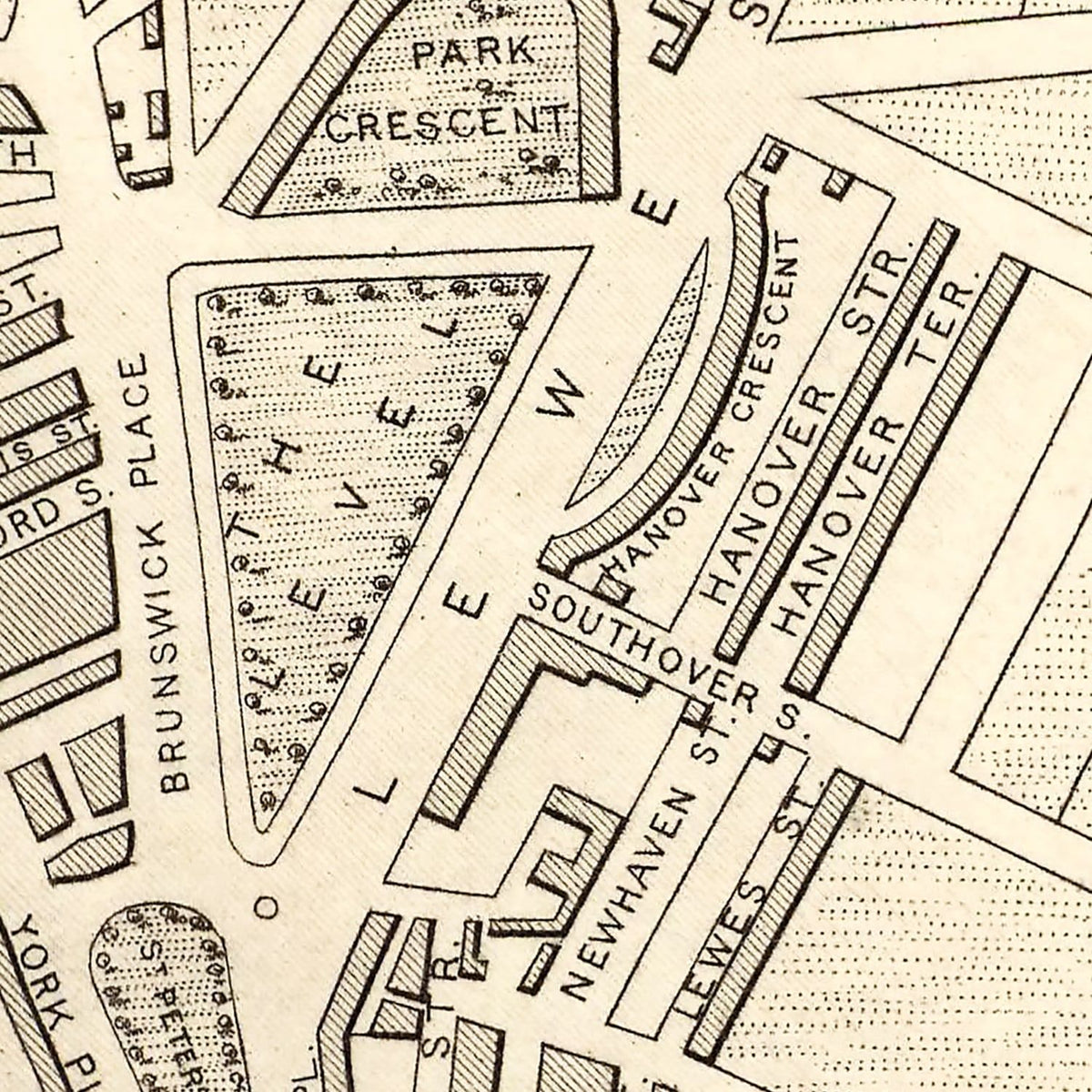 Restored historic details from the 1851 city map of Brighton
