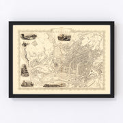 Bristol & Clifton Vintage Map 1851