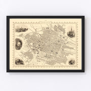 Brussels Vintage Map 1851