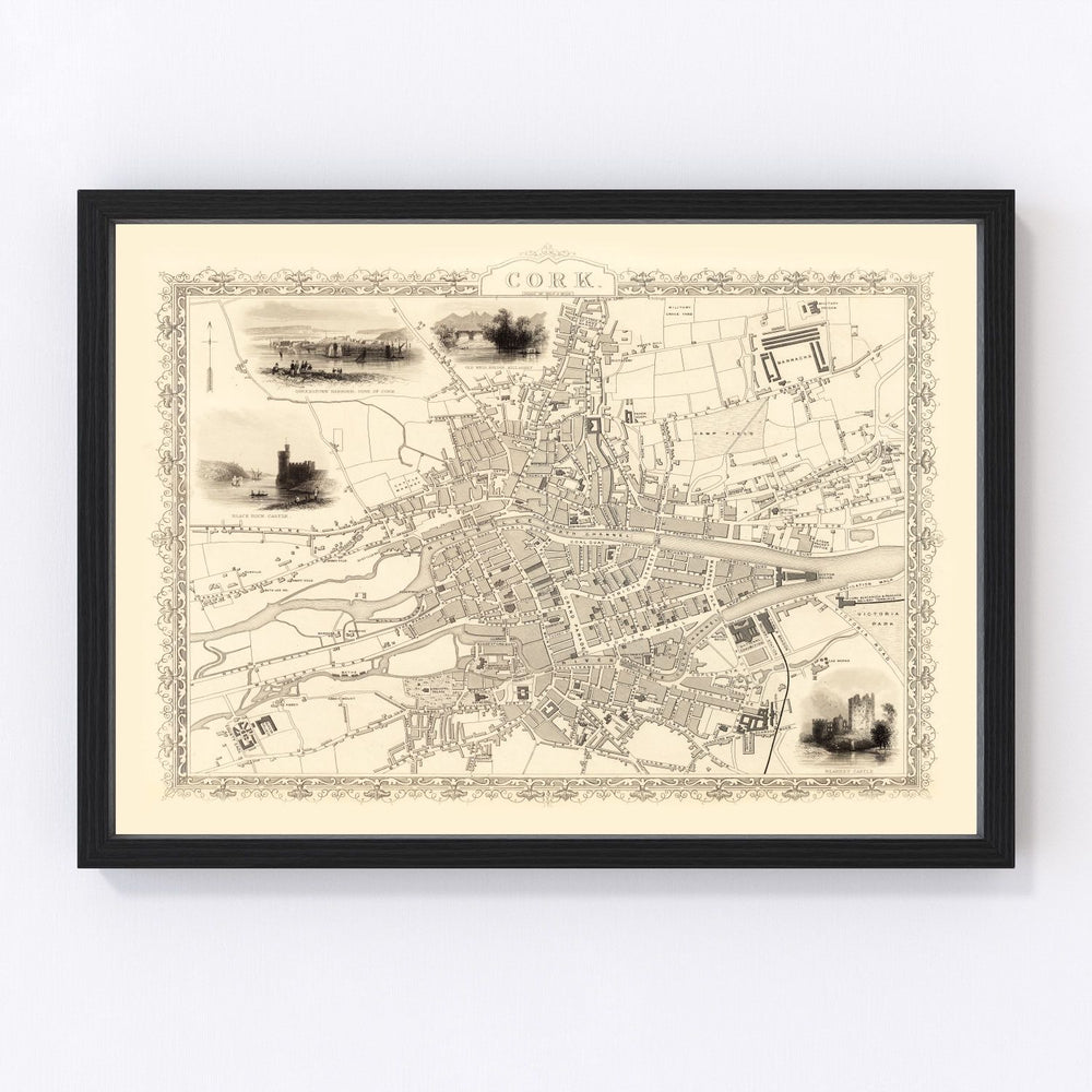 Cork Vintage Map 1851