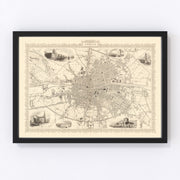 Dublin Vintage Map 1851
