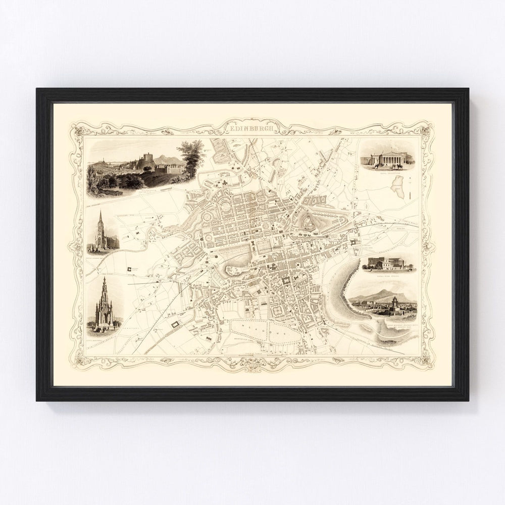 Edinburgh Vintage Map 1851
