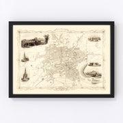 Edinburgh Vintage Map 1851