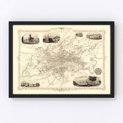 Glasgow Vintage Map 1851